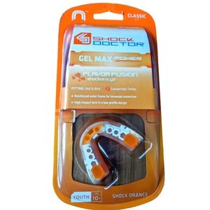 NEW Shock Doctor Gel Max Orange Flavor Fusion Mouth Guard Youth Age 10